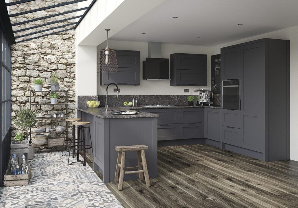 Contemporary kitchen with island